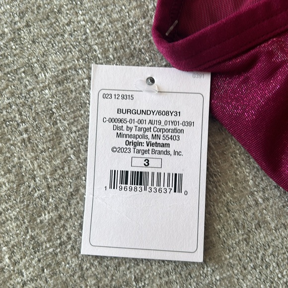 Auden shimmery maroon bralette Size 3. NWT. - Picture 6 of 12